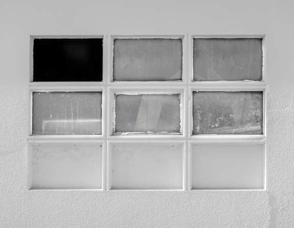 Large canva   white framed glass window