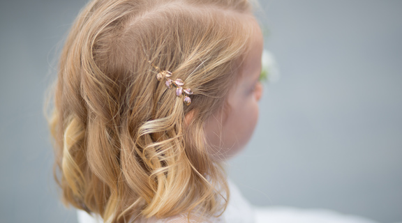 Homepage brass hair clip on little girl s hair 3167393